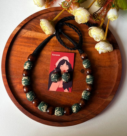Wooden Beaded Necklace Set 04
