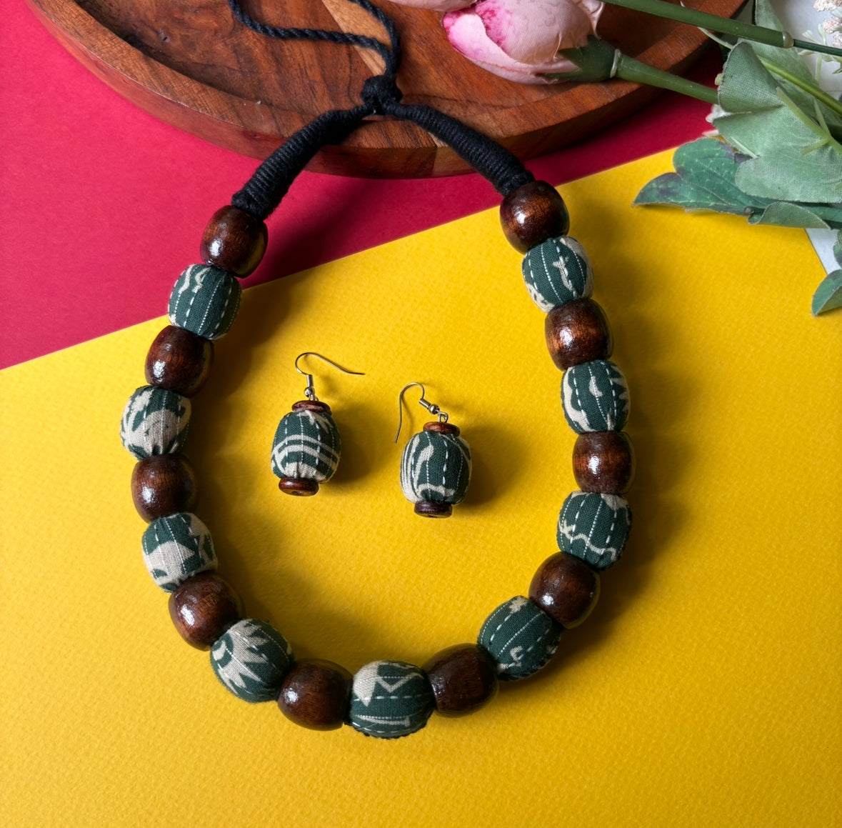 Wooden Beaded Necklace Set 03